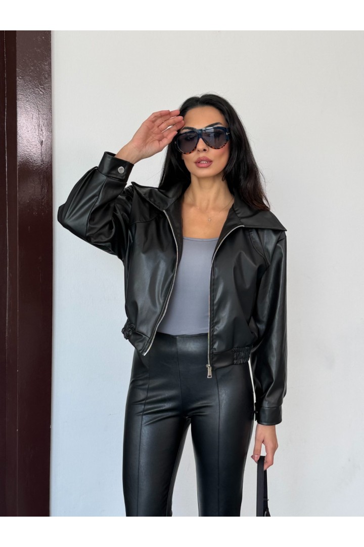 SİYAH KEMER LASTİKLİ DERİ MONT 