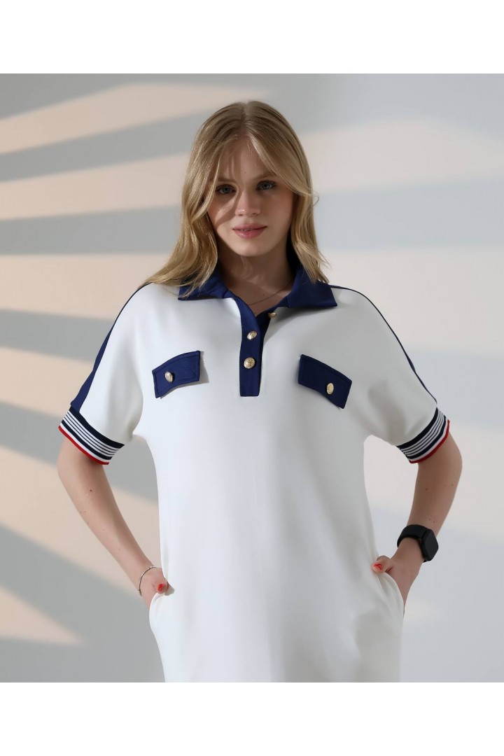 BEYAZ GÜNLÜK SPOR ELBİSE BEYAZ GÜNLÜK SPOR ELBİSE