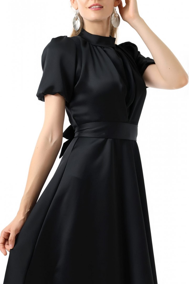 SİYAH PRENSES MODEL KARPUZ KOL ABİYE 