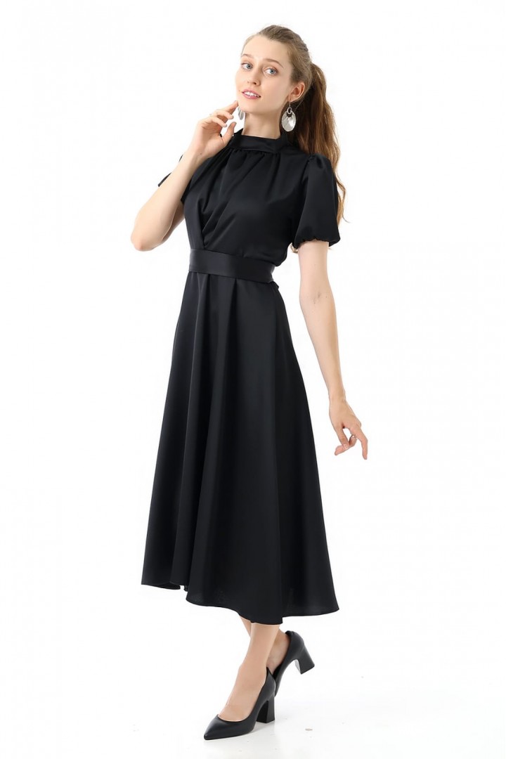 SİYAH PRENSES MODEL KARPUZ KOL ABİYE 