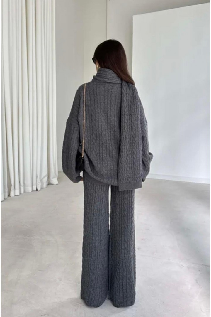 ÜÇLÜ TRİKO TAKIM  ANTRASİT